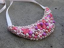 Náhrdelníky - FOR YOU perlový náhrdelník (summer pink roses - náhrdelník č.476) - 6740371_