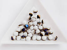 Korálky - Lucerny(pyramídky) 03000/22201 - Chalk White Azuro, 6mm, bal.40ks - 6738490_