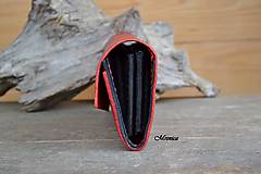 Peňaženky - Dámska kožená červeno-čierna peňaženka XXL - 6739344_
