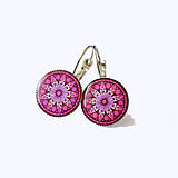 Náušnice - Pink flower, barevné závěsné naušničky - 6743946_