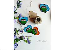 Darčeky pre svadobčanov - Svadobné drevené maľované srdiečka - 6743237_
