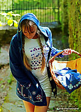 Mikiny - Dámska mikina s kapucou, vreckami, maľovaná, folk CIFRIČKA - 6742577_