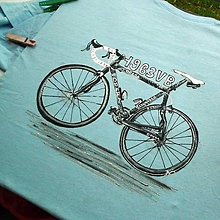 Topy, tričká, tielka - Ručne maľované tričko - "Bicykel Triatlon" - 6753241_
