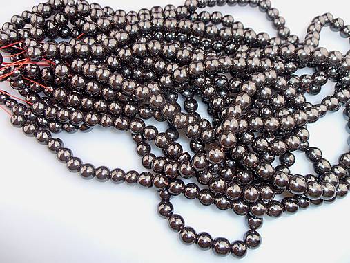 Minerály - hematit 6 mm korálky - 6758580_