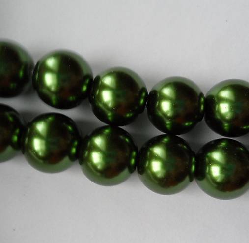 Voskované perly 12mm-1ks (tm.zelená)