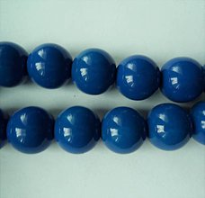 Korálky - Sklenené s leskom 12mm-1ks (safír.modrá) - 6765916_