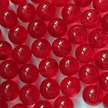 Korálky - Korálky plast 8mm (červená-20ks) - 6767342_