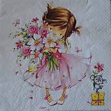 Papier - servítka Little princess - Dievčatko v ružovom - 6765257_