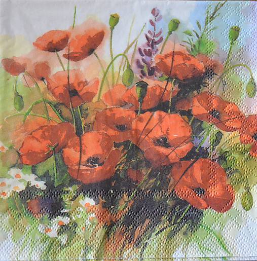 Papier - servítka Wild Poppies - Vlčie maky - 6765193_