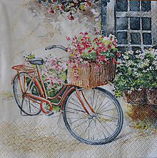 Papier - servítka Flower bike - Bicykel s kvetmi - 6767027_
