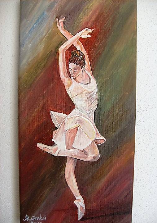  - Larisa,obraz baletky,20 x 40 cm - 6779859_