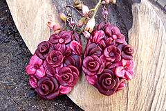 Náušnice - ružové náušnice-kvety noci - 6783175_
