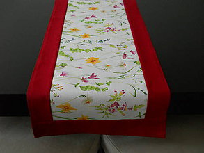 Úžitkový textil - Štóla - Jarné kvety - bordová - 6789445_