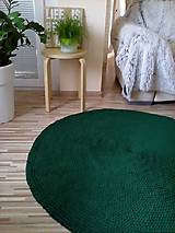 Úžitkový textil - Okrúhly háčkovaný koberec - tmavozelený - 6792174_