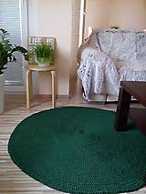 Úžitkový textil - Okrúhly háčkovaný koberec - tmavozelený - 6792182_
