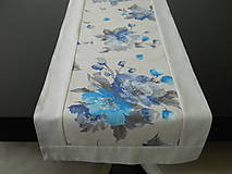 Úžitkový textil - Štóla - Modrý kvet - 6799911_