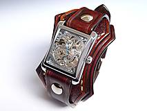 Náramky - Pánske kožené hodinky hnedé II - 6797919_