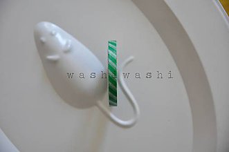 Papier - washi paska slim zeleny pruh - 6804786_