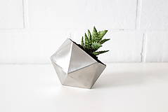 Nádoby - Kovový kvetináč Icosahedron  - 6806023_