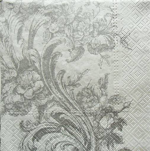 Papier - S722 - Servítky - strieborný ornament, filigrán - 6807311_