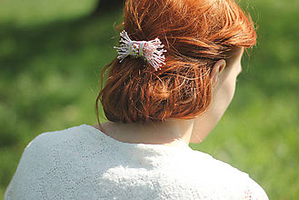 Ozdoby do vlasov - Ružový hrebienok do vlasov - 6809533_