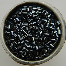 Korálky - Rokajl sekaný 2mm metalický (čierny) - 6811456_