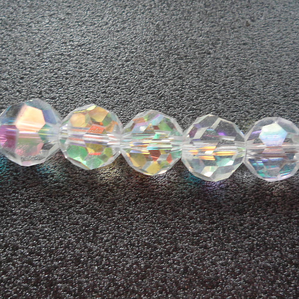 Sklenené brús.korálky DISCO 10mm-1ks (32 krystal AB)