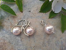 Sady šperkov - Sada svetlo-ružové Swarovského perličky - 6821877_