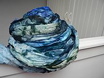 Šály a nákrčníky - Modro-tyrkysový velký šál..180 x 90 cm - 6826124_