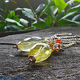 Náhrdelníky - strieborný náhrdelník s krištáľom, citrínom a karneolomLara (Ag 925) - 6838084_