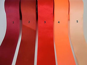 Galantéria - Saténové stuhy 50 mm - červené, oranžové odtiene - 6839041_