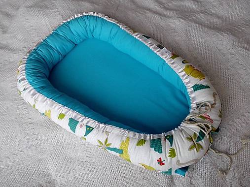 Hniezdo pre bábätká - dino/tyrkys