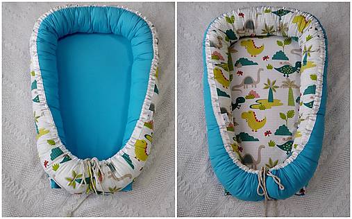 Hniezdo pre bábätká - dino/tyrkys