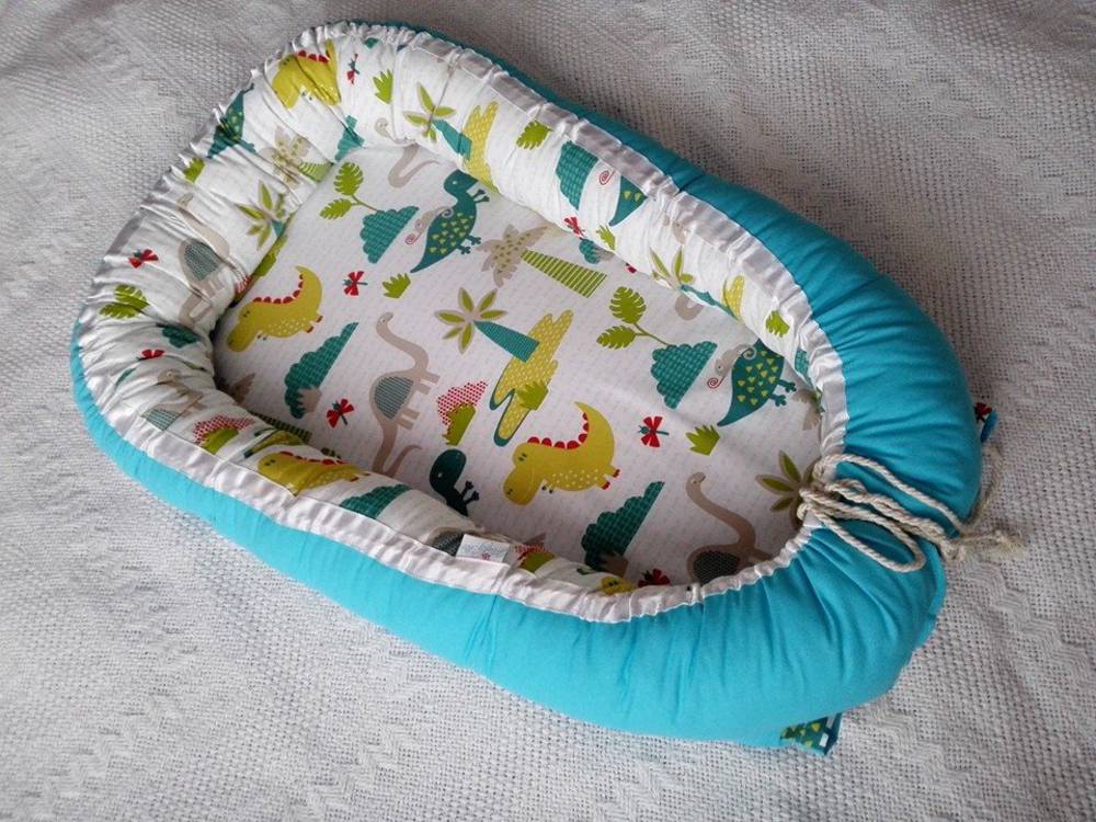 Hniezdo pre bábätká - dino/tyrkys