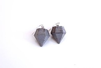 Náušnice - Betónové diamanty natur - 6841437_