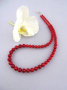 Náhrdelníky - červený koral náhrdelník, zapínanie striebro - 6844861_