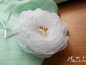 Prstene - Svadobný vankúšik na obrúčky/kvet/ - 6852237_