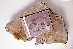 Papiernictvo - Svadobná kniha drevo, papier a koža - 6849424_