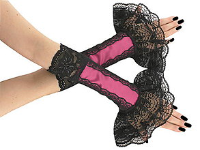 Iné doplnky - Elegantné růžové spoločenské bezprstové rukavice 1F1 - 6856610_
