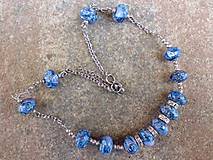 Náhrdelníky - oceľový náhrdelník  s mramorovými korálkami - 6856625_