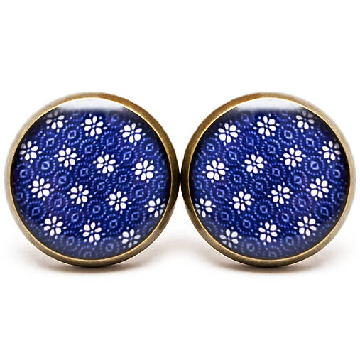 Náušnice - Modrotlačové (stainless steel - 12mm) - 6853096_