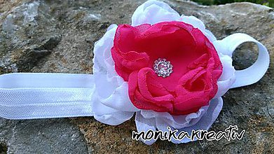 Detské doplnky - Jemná ružovo biela čelenočka - 6857115_