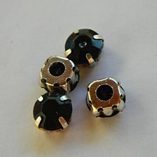 Iný materiál - štrasové kamienky kruhové 8 mm plastové (čierna) - 6869209_