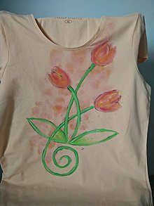 Topy, tričká, tielka - tulipánkovia na tričku - 6872336_