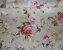 Textil - Látka Ruže na krémovej - 6873624_