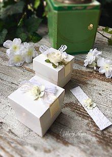 Darčeky pre svadobčanov - Darčeková krabička Ruža Ivory - 6876939_