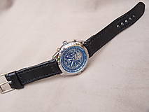 Náramky - Čierny kožený remienok na hodinky - 6875080_