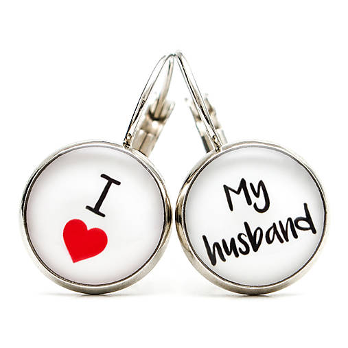 Náušnice - Milujem svojho muža - 6874460_
