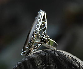 Prstene - strieborný prsteň s achátom (Etno) - 6882255_