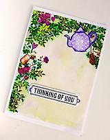  - AKCIA pôvodne 3,20EUR Pohľadnica Thinking of you s čajníkom - 6887962_